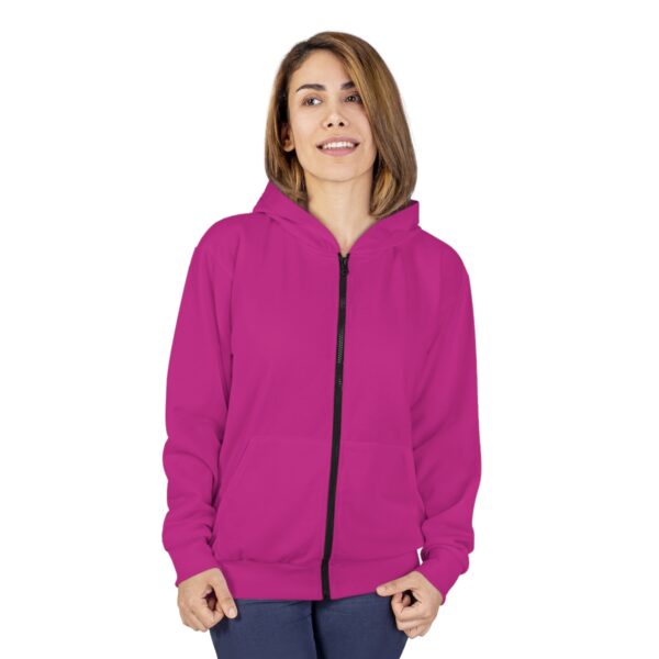 Lesbian Forager Pink Zip Hoodie - Image 5