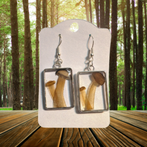 Pressed Mushroom Earrings -Rectangles